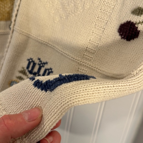 Vintage Alfred Dunner Womens Cream Embroidered Button Cardigan Size Petite Small - Picture 11 of 16